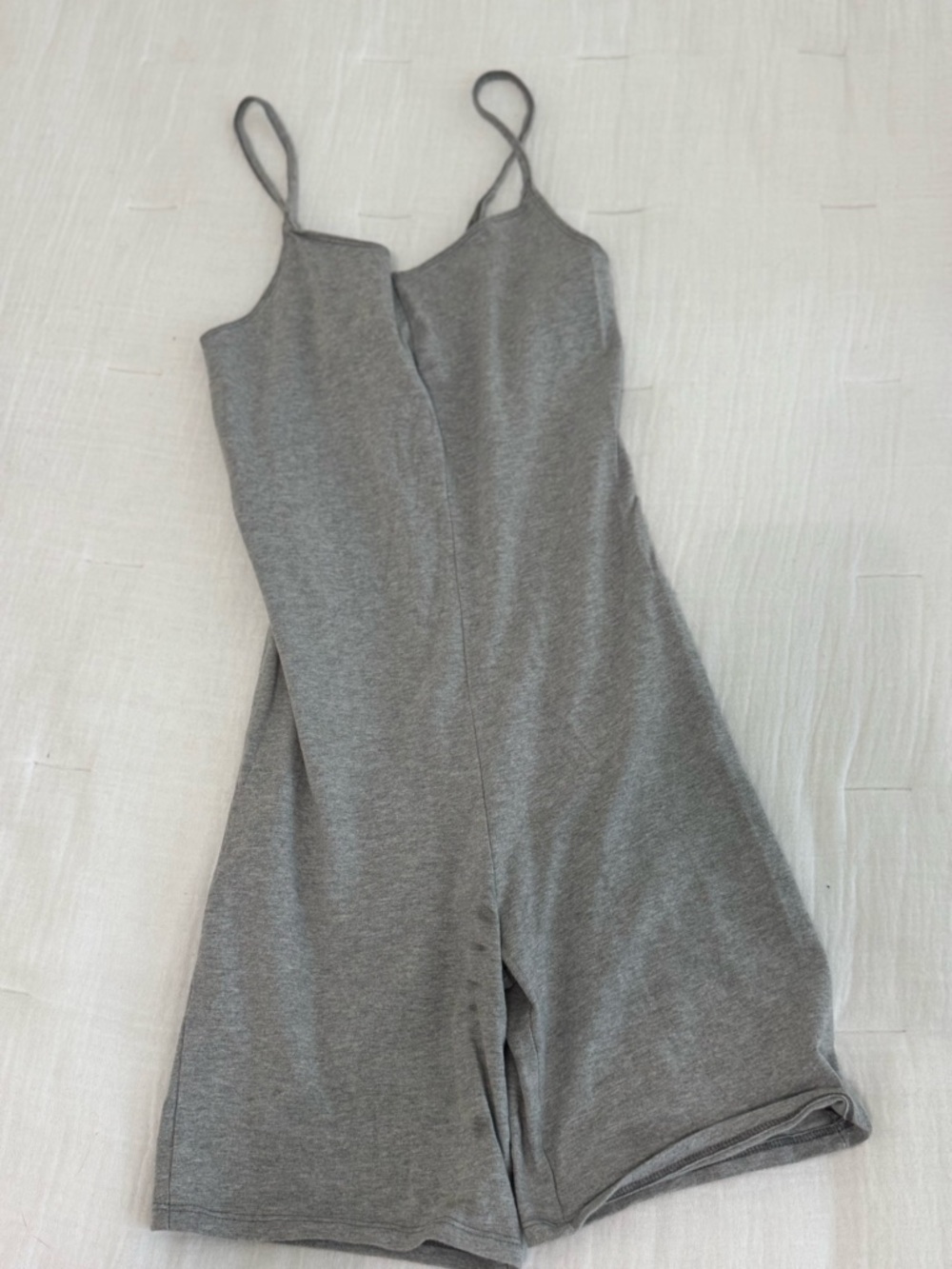 Urban Outfitters Light Gray Tank Romper with Spaghetti Straps
